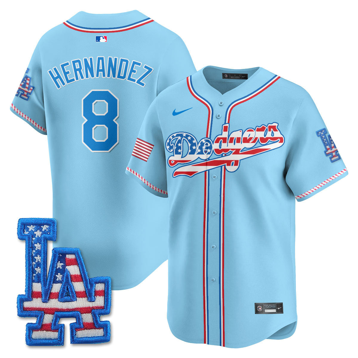 Men's Los Angeles Dodgers 2025 Fourth of July Jersey - All Stitched