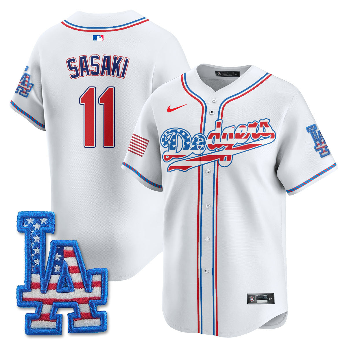 Men's Los Angeles Dodgers 2025 Fourth of July Jersey - All Stitched