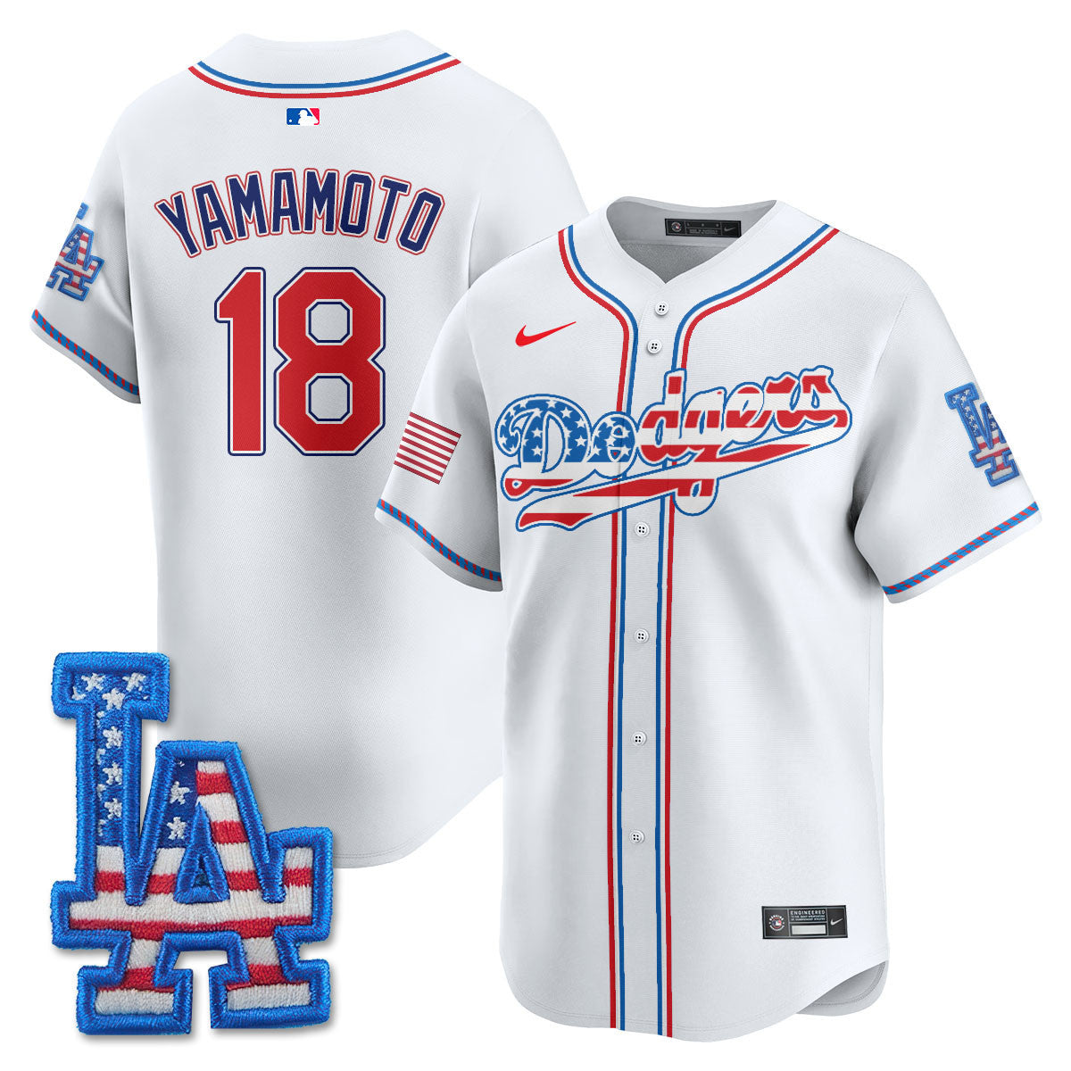 Men's Los Angeles Dodgers 2025 Fourth of July Jersey - All Stitched
