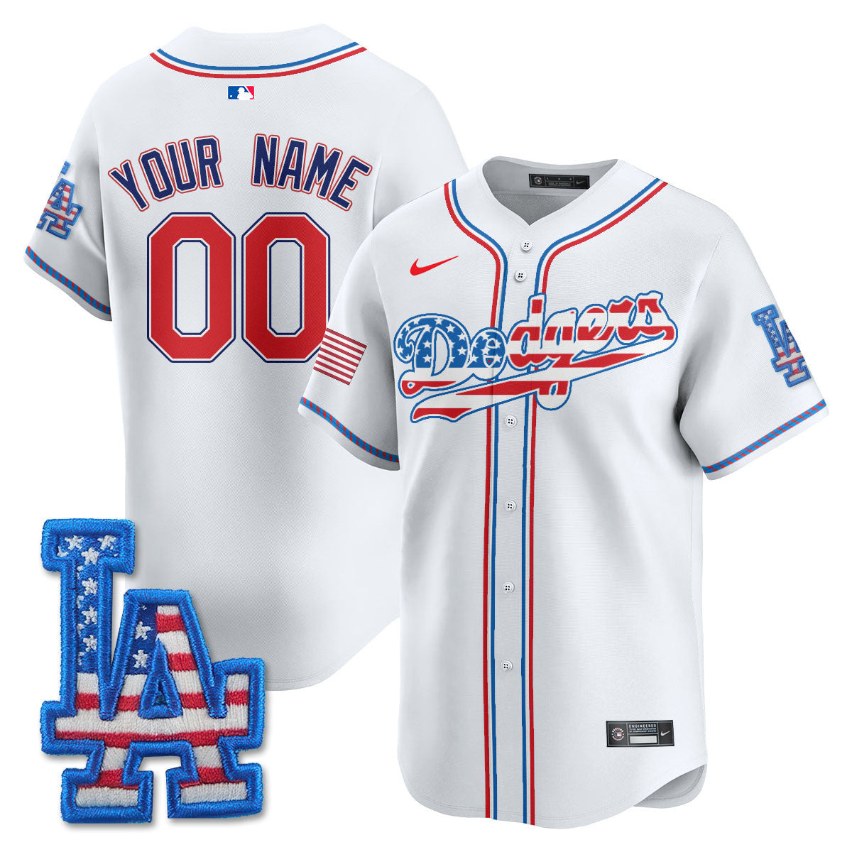 Men's Los Angeles Dodgers 2025 Fourth of July Jersey - All Stitched