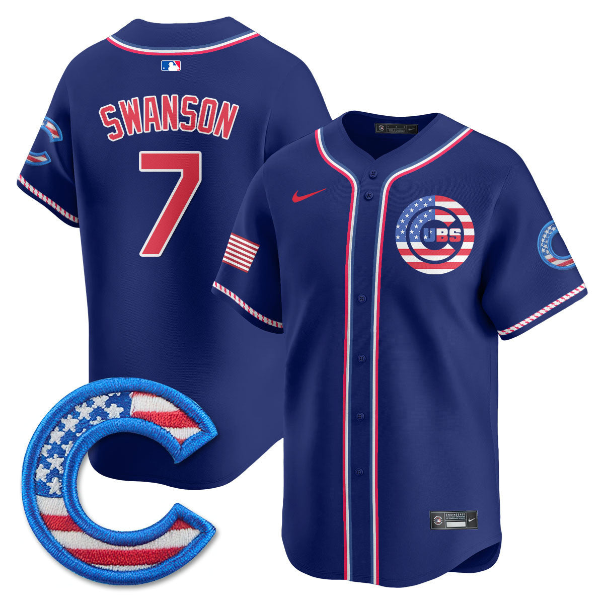 Men' Chicago Cubs 2025 Fourth of July Jersey - All Stitched