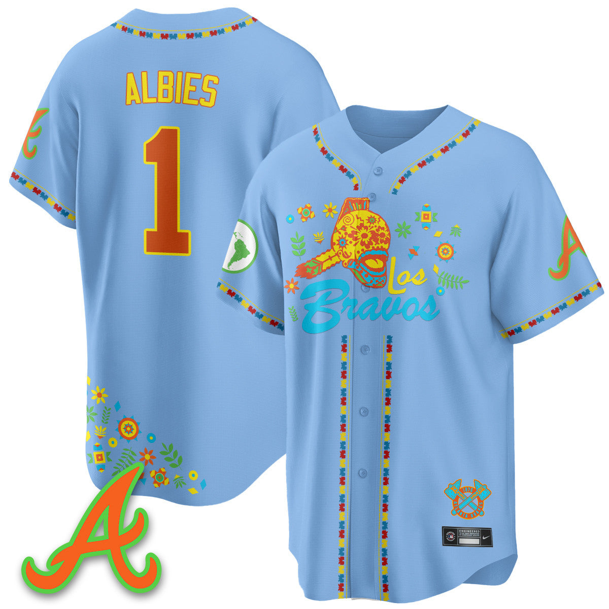 Men's Atlanta Braves 2025 "Los Bravos" Jersey V2 - All Stitched