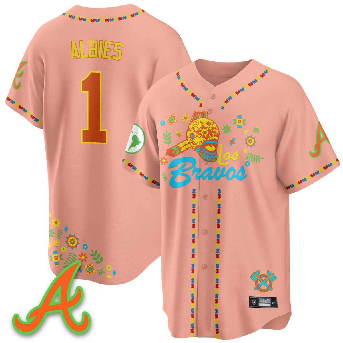 Men's Atlanta Braves 2025 "Los Bravos" Jersey V2 - All Stitched