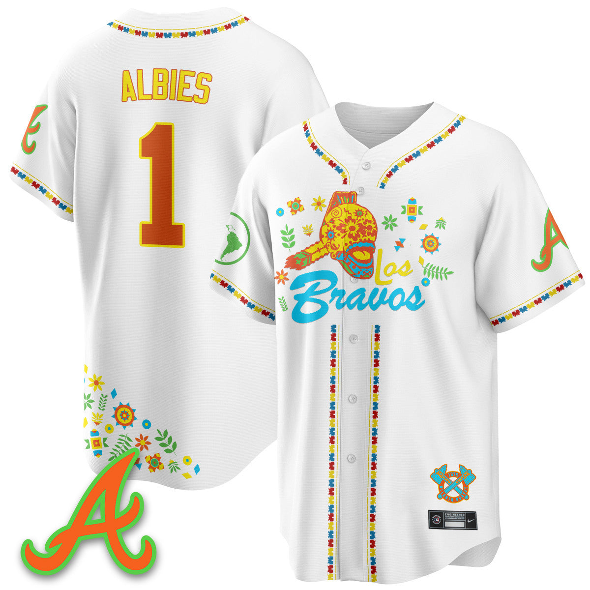 Men's Atlanta Braves 2025 "Los Bravos" Jersey V2 - All Stitched