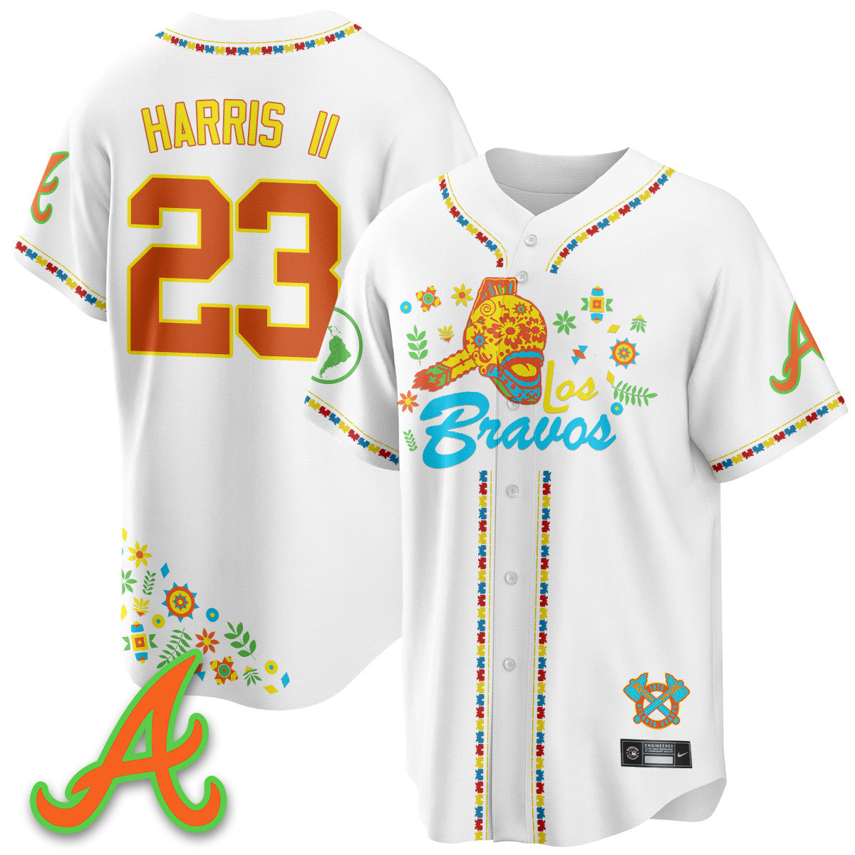 Men's Atlanta Braves 2025 "Los Bravos" Jersey V2 - All Stitched