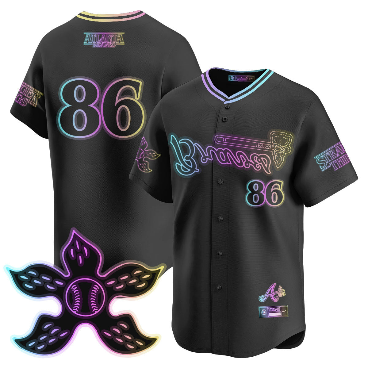 Men's Atlanta Braves Stranger Things 2025 Limited Jersey - All Stitched