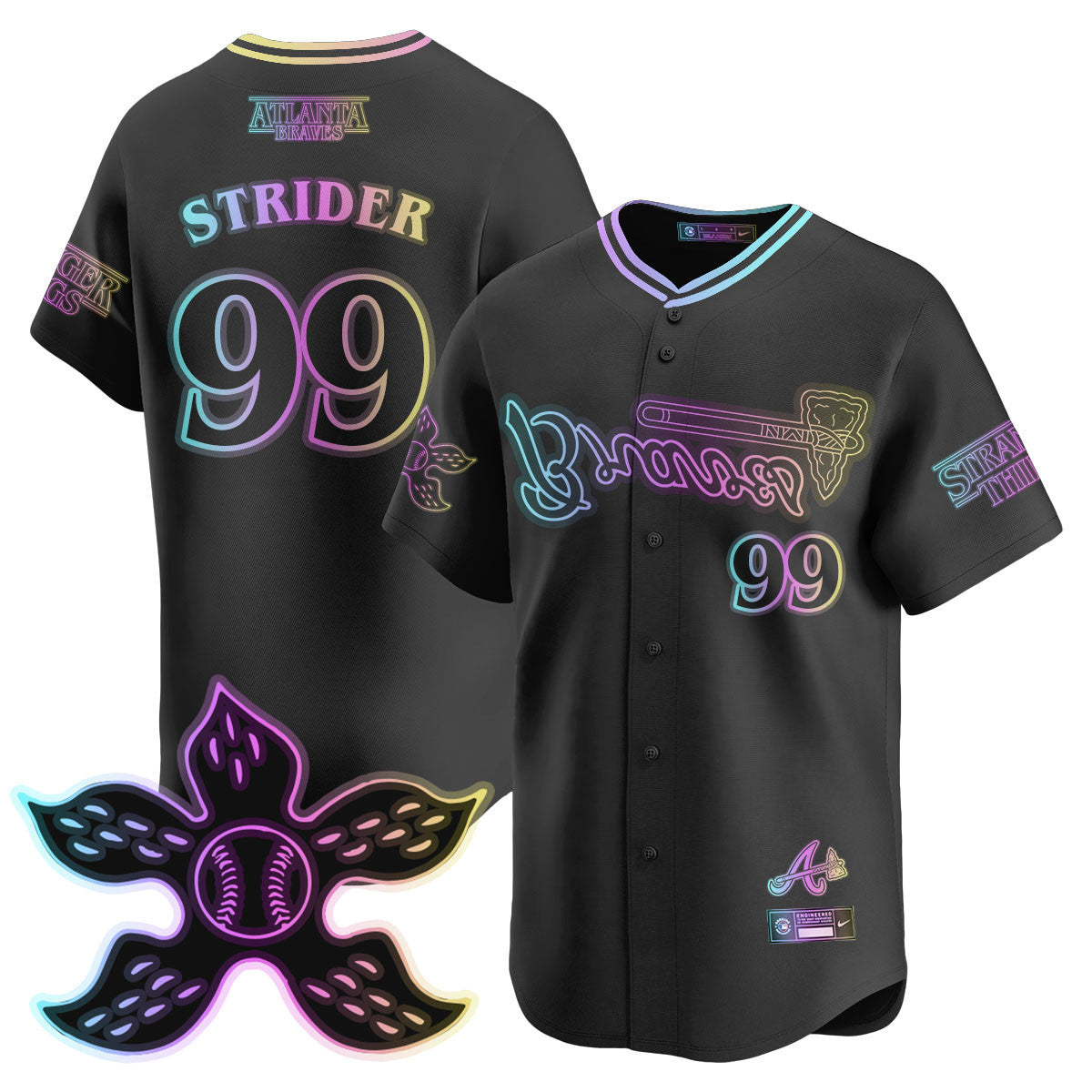 Men's Atlanta Braves Stranger Things 2025 Limited Jersey - All Stitched