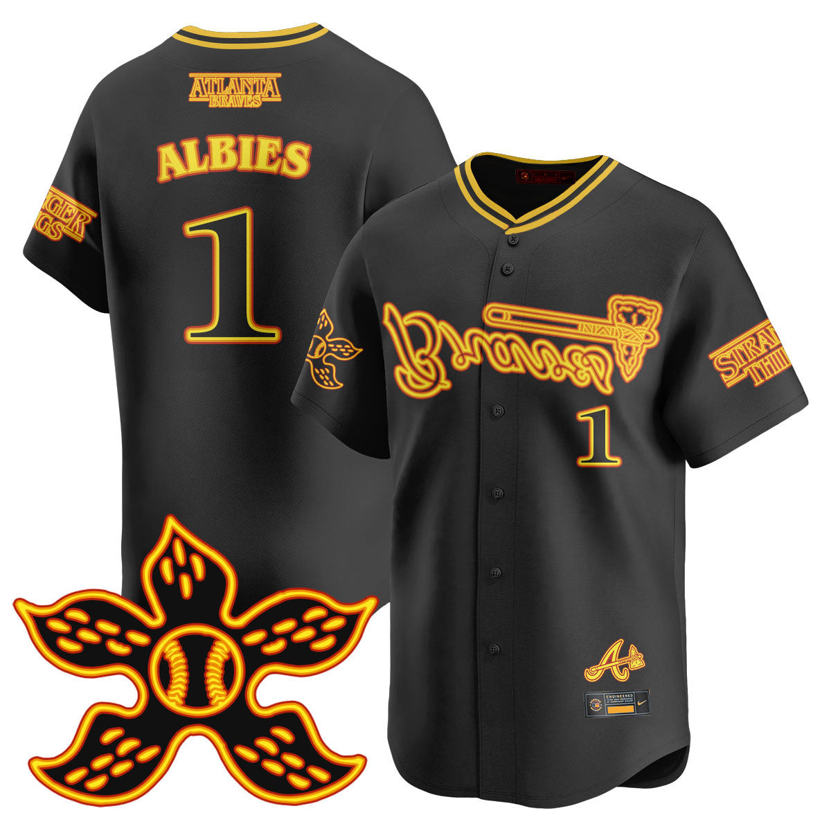 Men's Atlanta Braves Stranger Things 2025 Limited Jersey - All Stitched