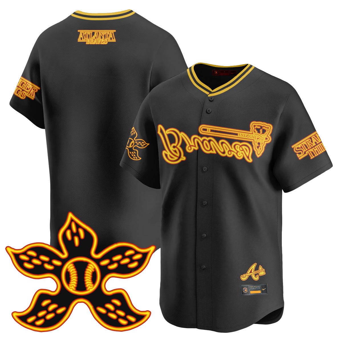 Men's Atlanta Braves Stranger Things 2025 Limited Jersey - All Stitched