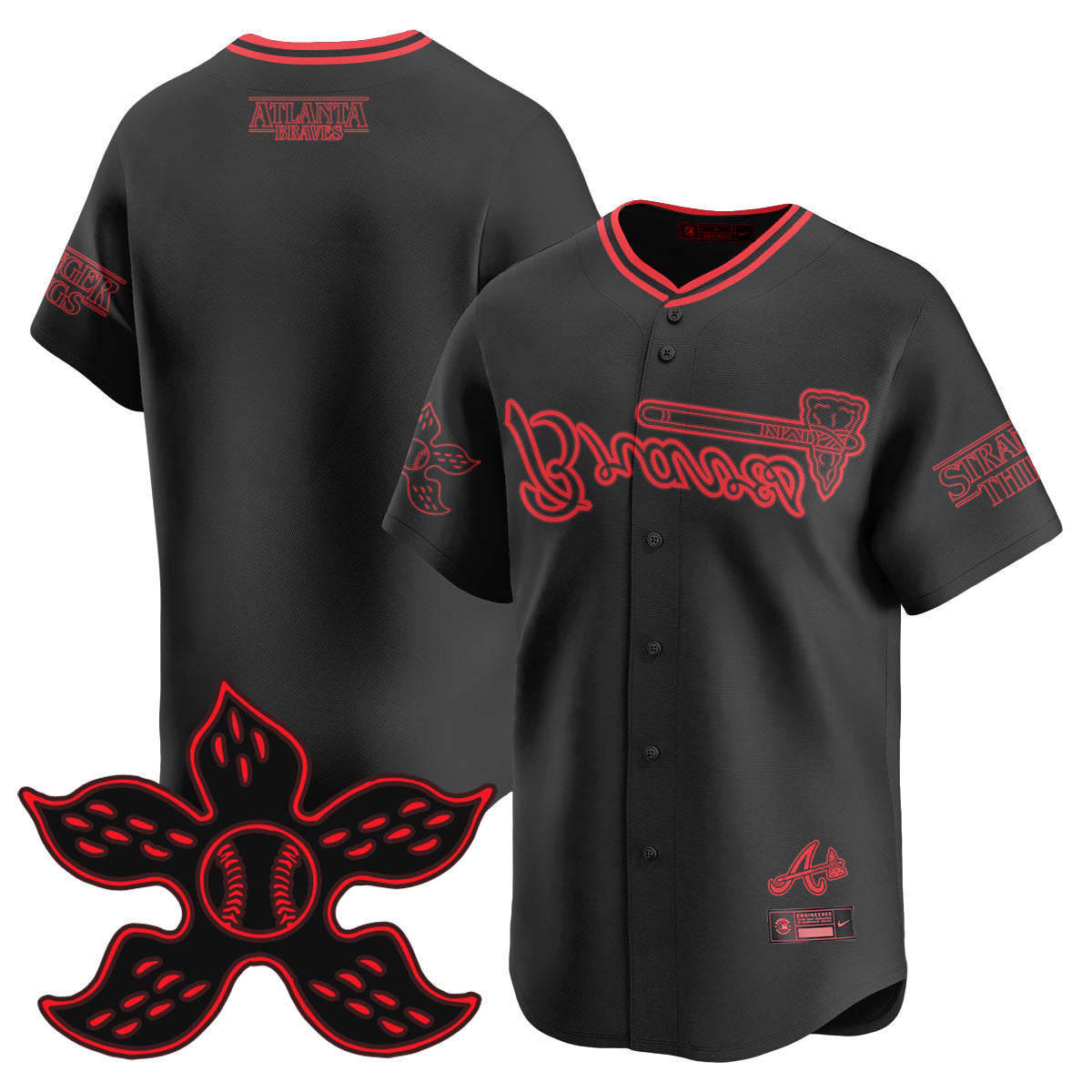 Men's Atlanta Braves Stranger Things 2025 Limited Jersey - All Stitched
