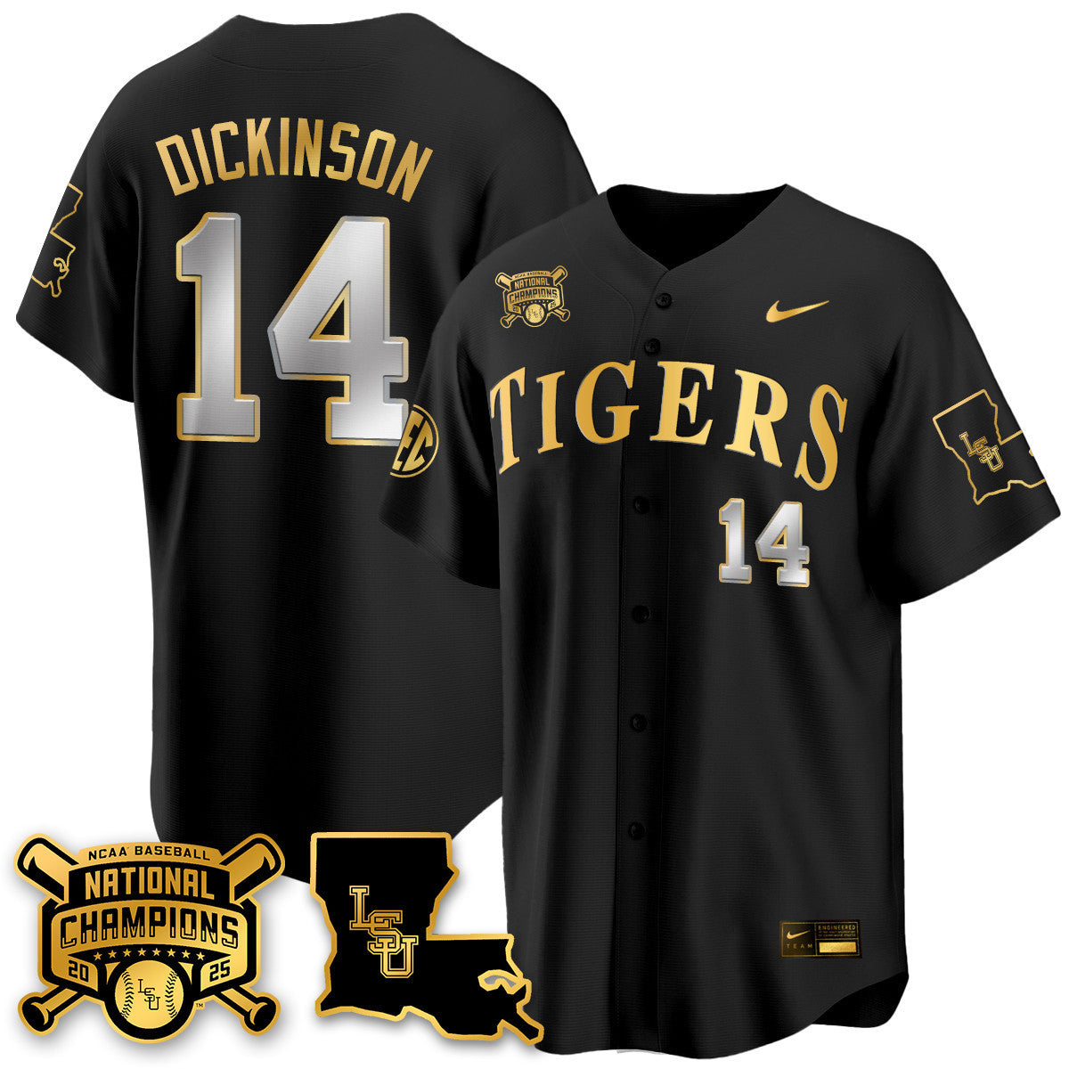 Women's LSU Tigers 2025 World Series Champions Limited Gold Jersey - All Stitched