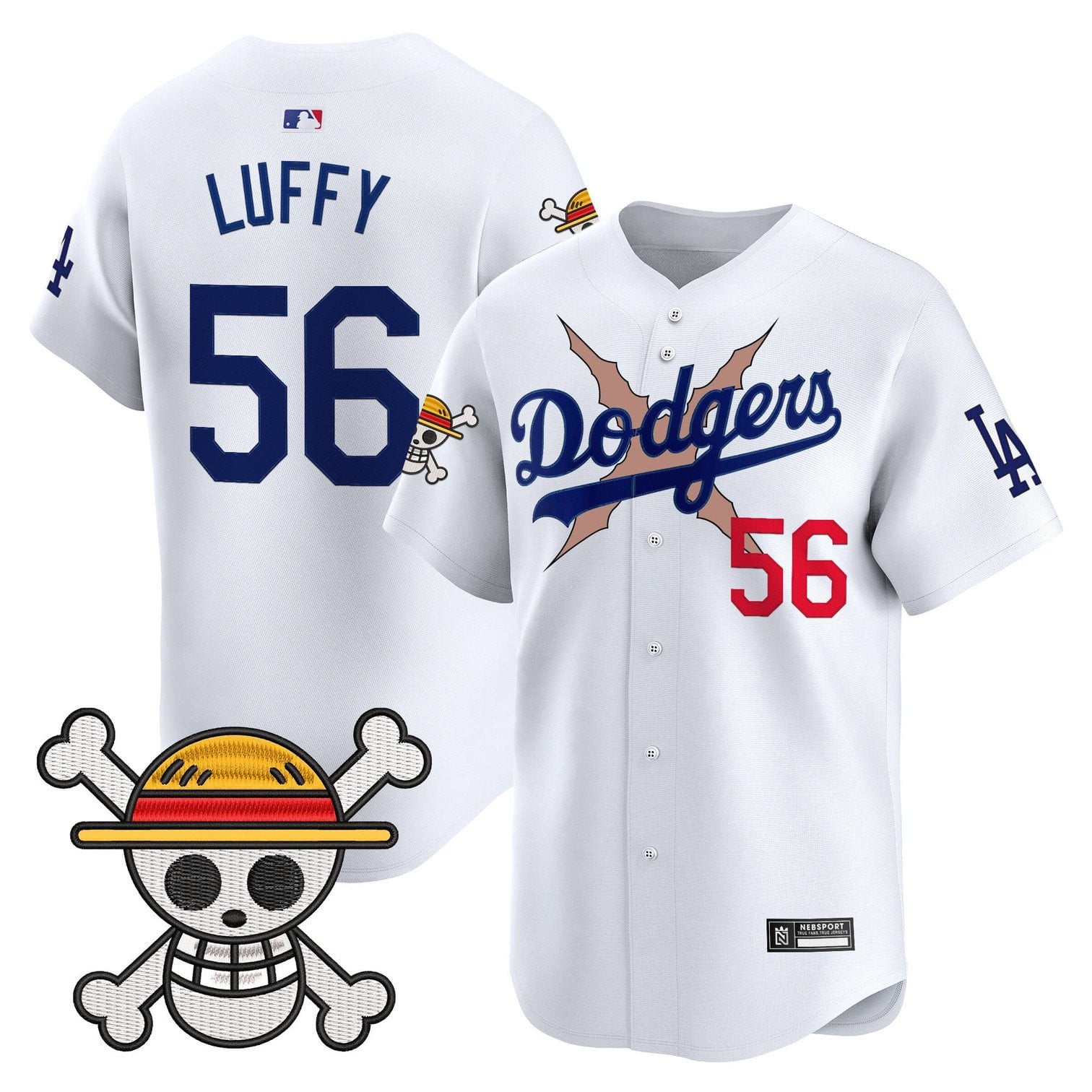 Men's Los Angeles Dodgers x One Piece 2025 Vapor Premier Limited Jersey - All Stitched
