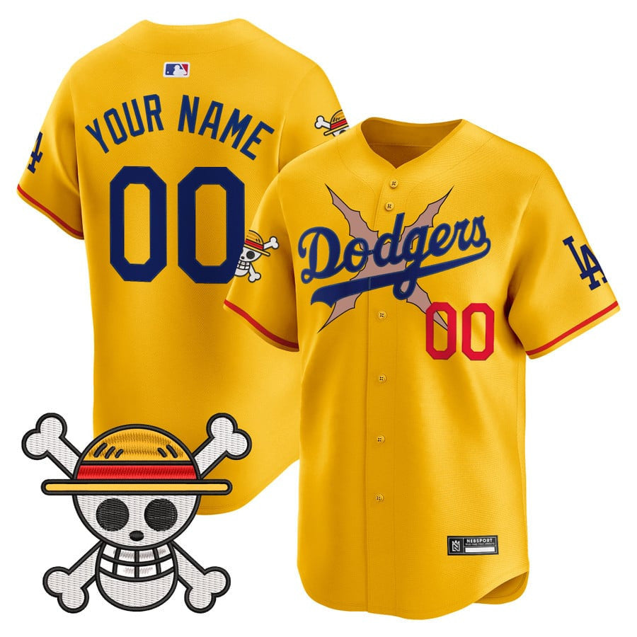 Custom Los Angeles Dodgers x One Piece 2025 Vapor Premier Limited Jersey - Stitched