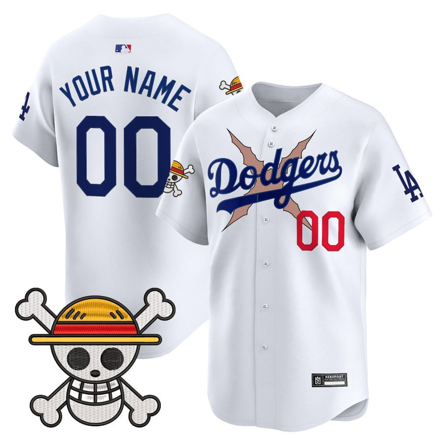 Custom Los Angeles Dodgers x One Piece 2025 Vapor Premier Limited Jersey - Stitched