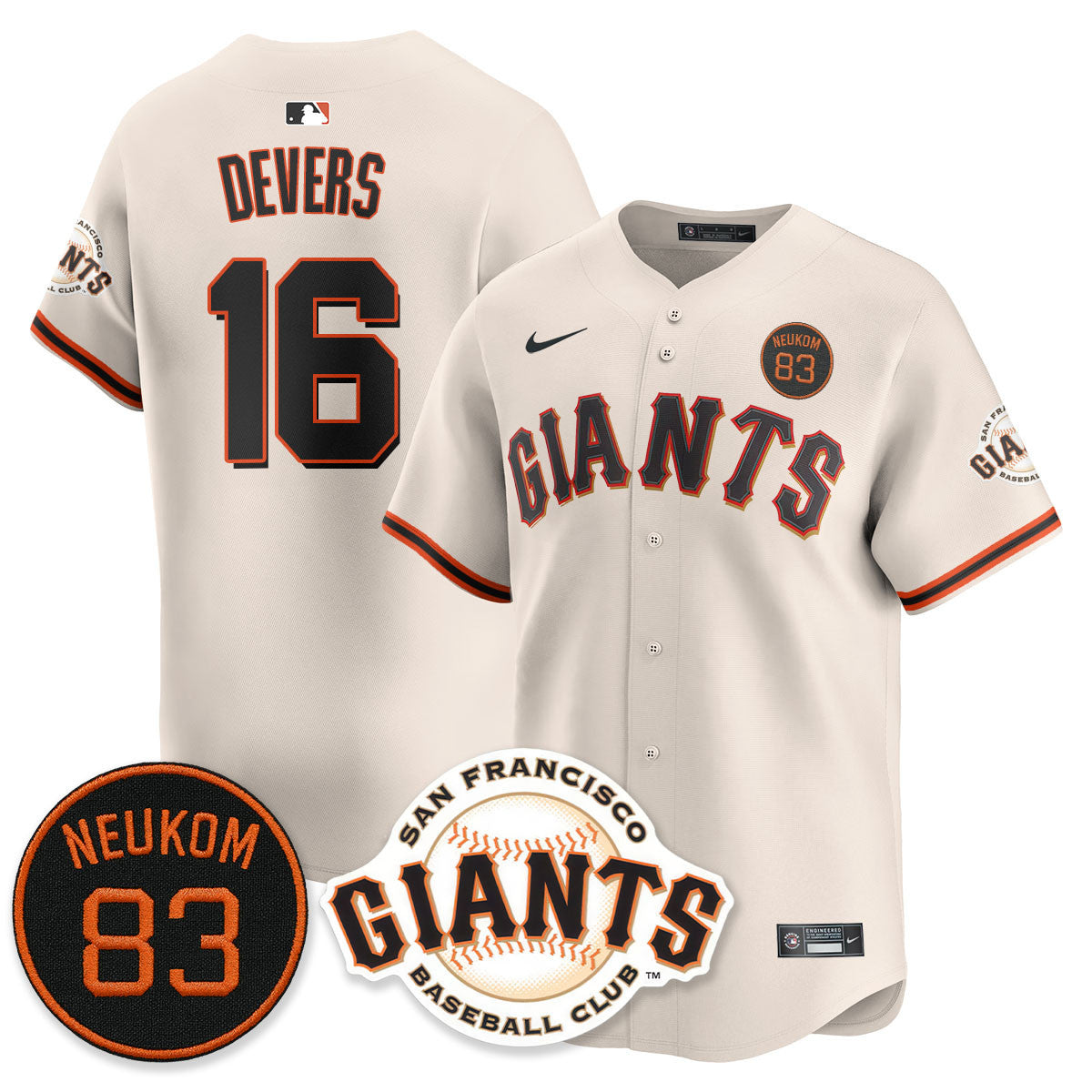 Men's San Francisco Giants Bill Neukom Memorial 2025 Jersey - All Stitched
