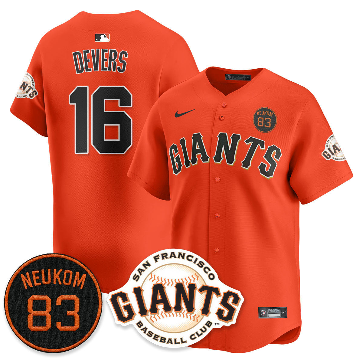 Men's San Francisco Giants Bill Neukom Memorial 2025 Jersey - All Stitched
