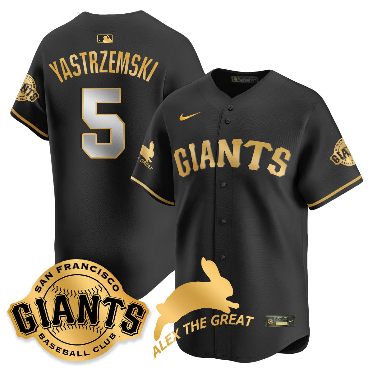 Custom San Francisco Giants "Alex the Great" Rabbit Memories 2025 Jersey - All Stitched