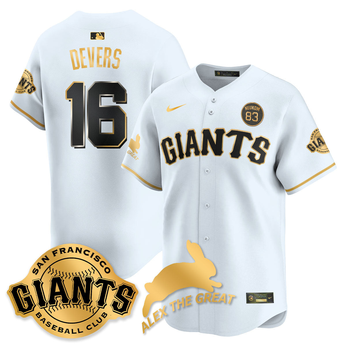 Custom San Francisco Giants "Alex the Great" Rabbit Memories 2025 Jersey - All Stitched