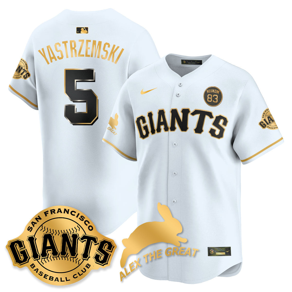 Custom San Francisco Giants "Alex the Great" Rabbit Memories 2025 Jersey - All Stitched