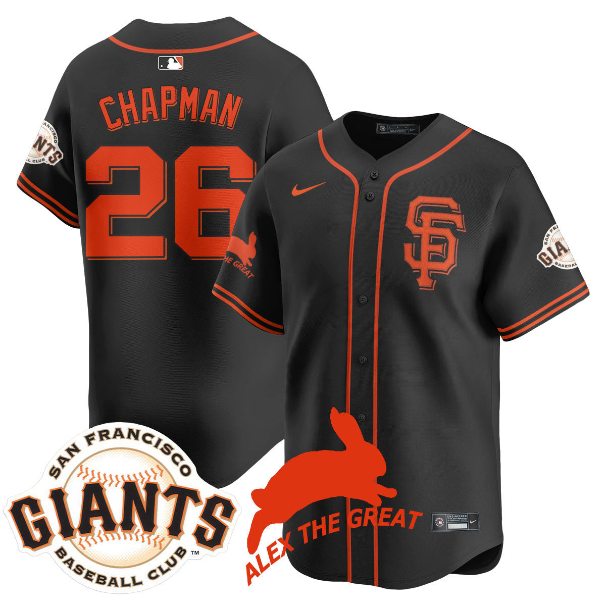 Custom San Francisco Giants "Alex the Great" Rabbit Memories 2025 Jersey - All Stitched