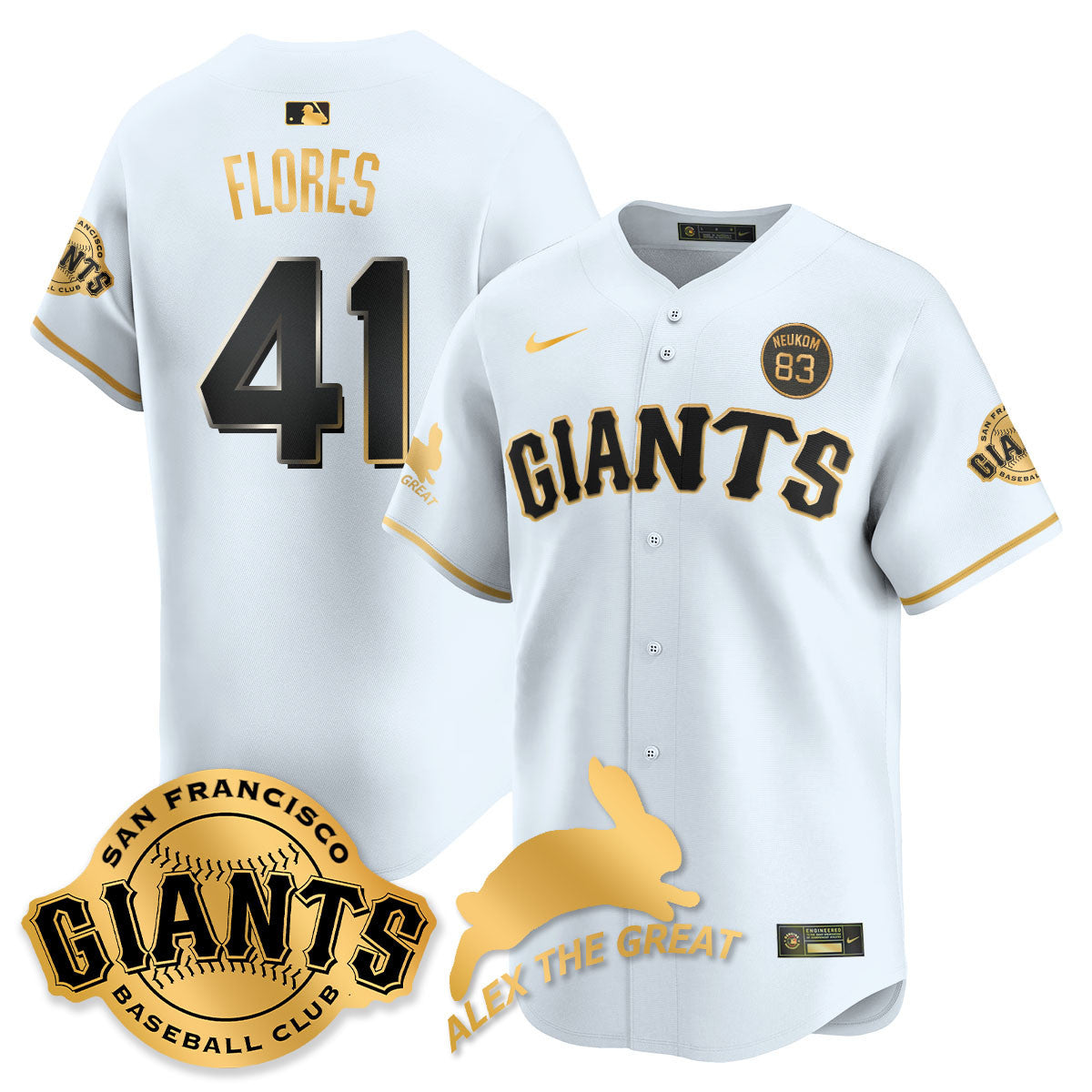 Custom San Francisco Giants "Alex the Great" Rabbit Memories 2025 Jersey - All Stitched