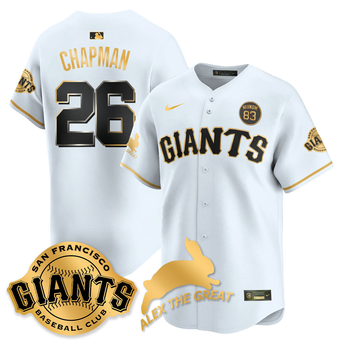Custom San Francisco Giants "Alex the Great" Rabbit Memories 2025 Jersey - All Stitched