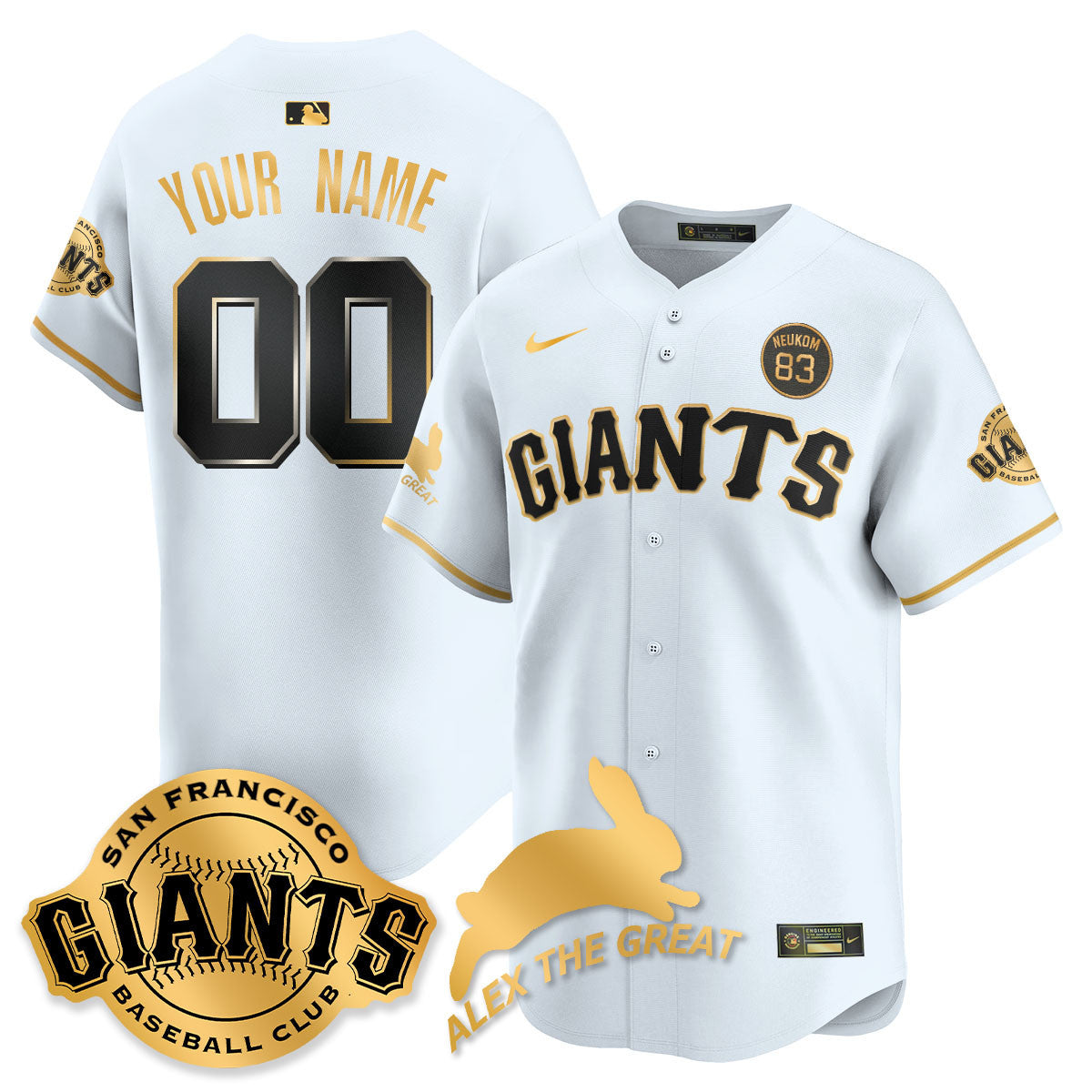 Custom San Francisco Giants "Alex the Great" Rabbit Memories 2025 Jersey - All Stitched