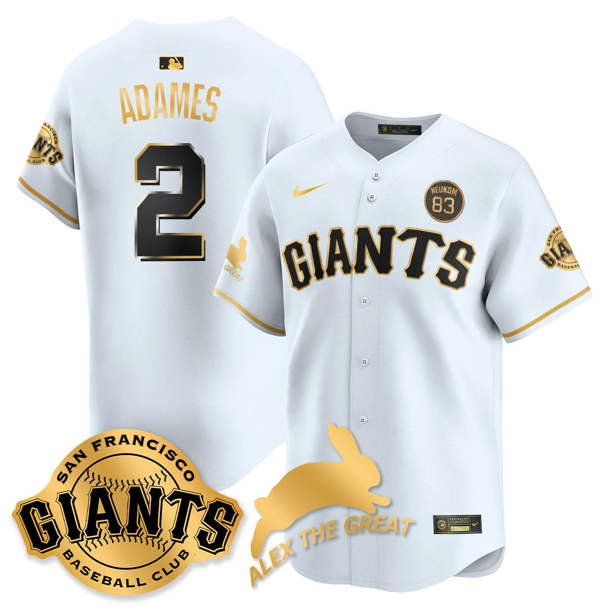 Custom San Francisco Giants "Alex the Great" Rabbit Memories 2025 Jersey - All Stitched