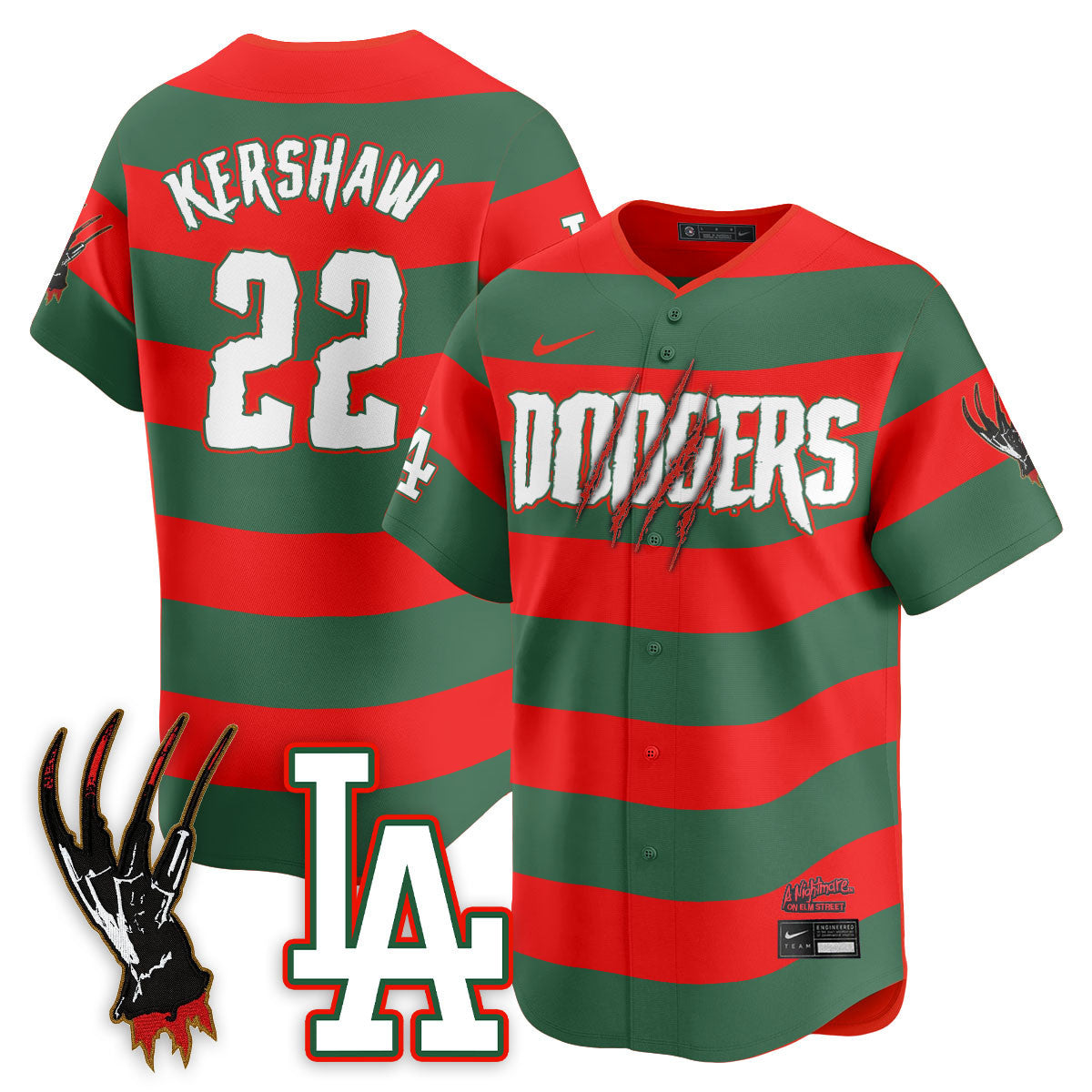Men's Los Angeles Dodgers "A Nightmare on Elm Street" Jersey - Stitched