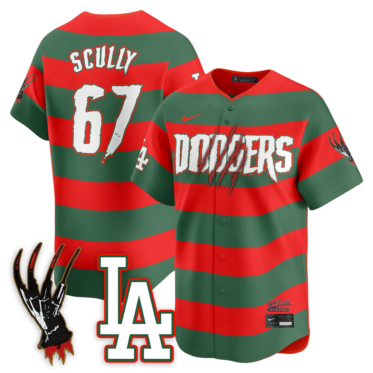 Men's Los Angeles Dodgers "A Nightmare on Elm Street" Jersey - Stitched