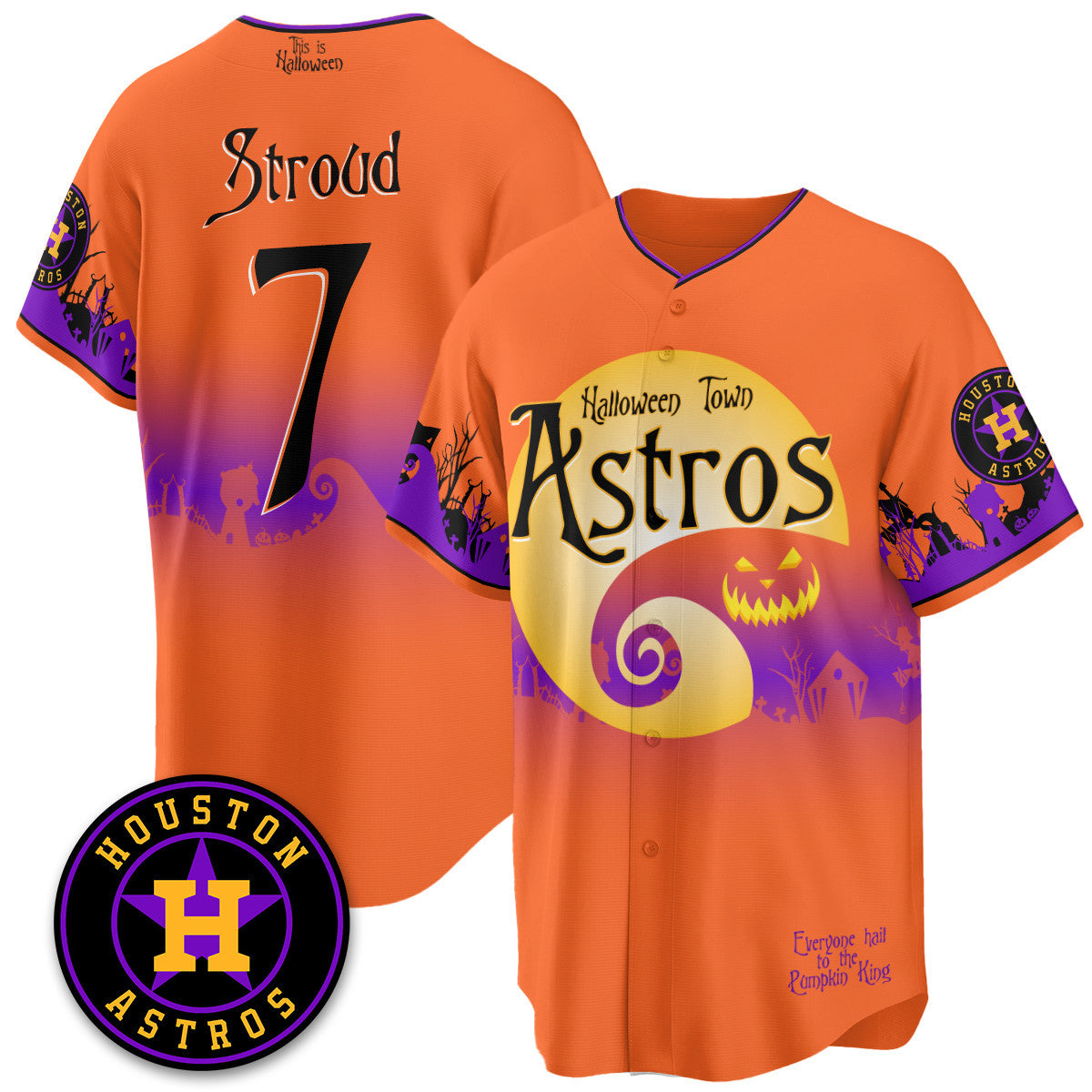 Houston Astros "Halloween Town" Limited Custom Jersey - Stitched