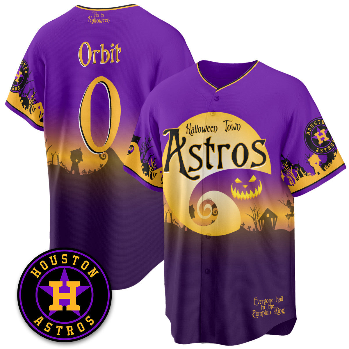Houston Astros "Halloween Town" Limited Custom Jersey - Stitched
