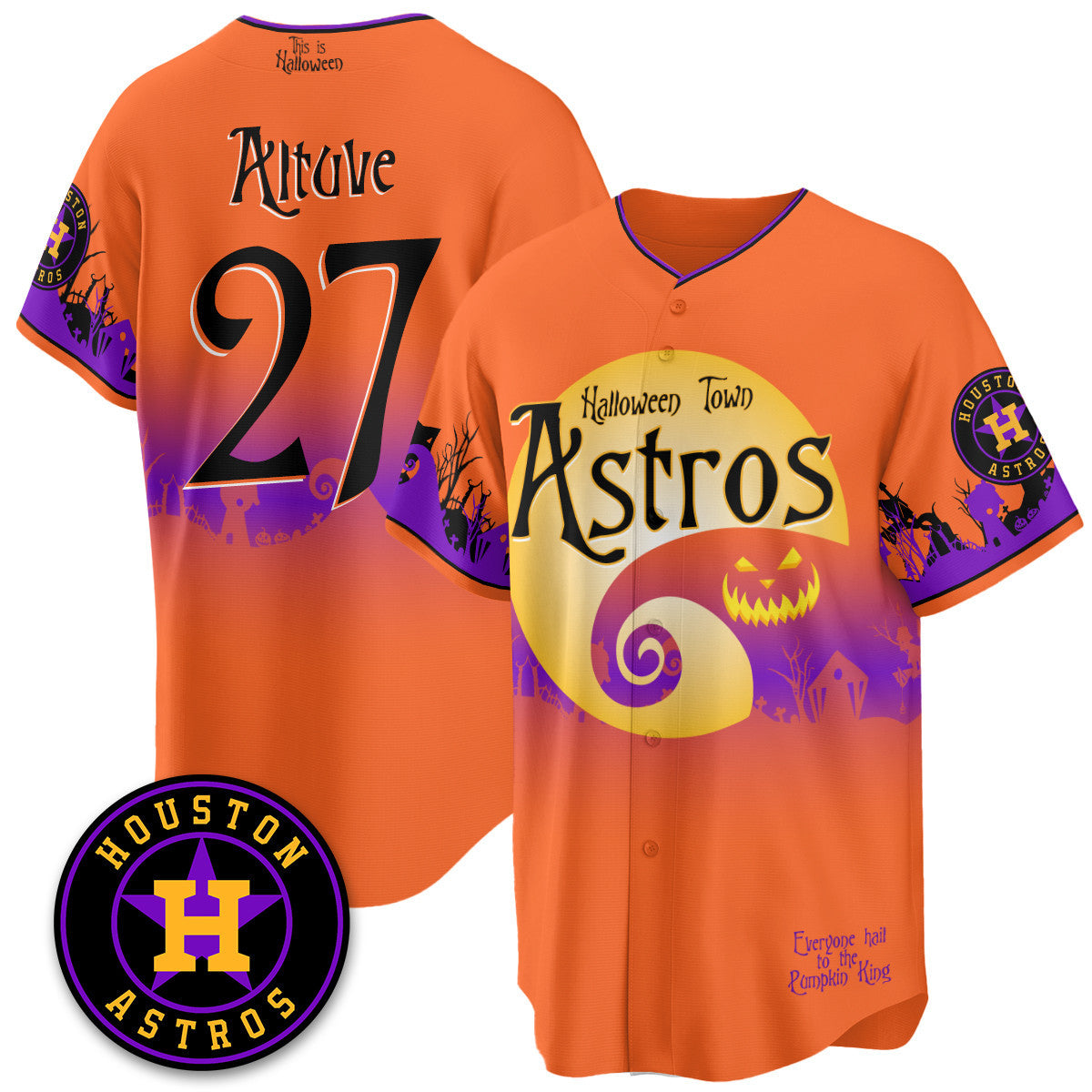 Houston Astros "Halloween Town" Limited Custom Jersey - Stitched