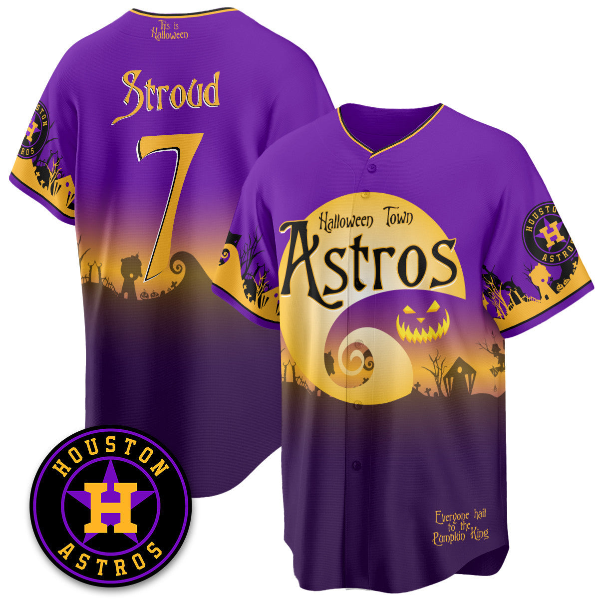 Houston Astros "Halloween Town" Limited Custom Jersey - Stitched