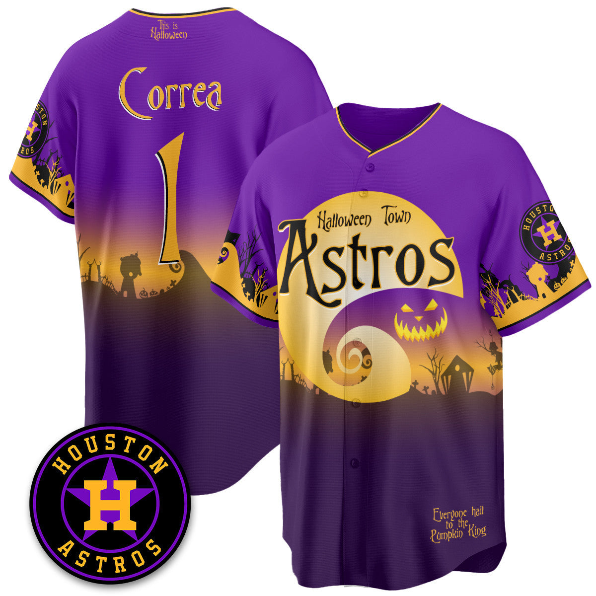 Houston Astros "Halloween Town" Limited Custom Jersey - Stitched