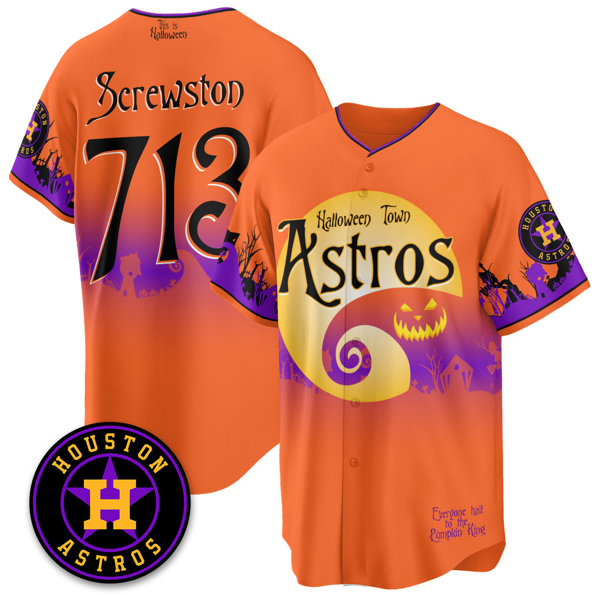 Men's Houston Astros "Halloween Town" Limited Jersey - Stitched