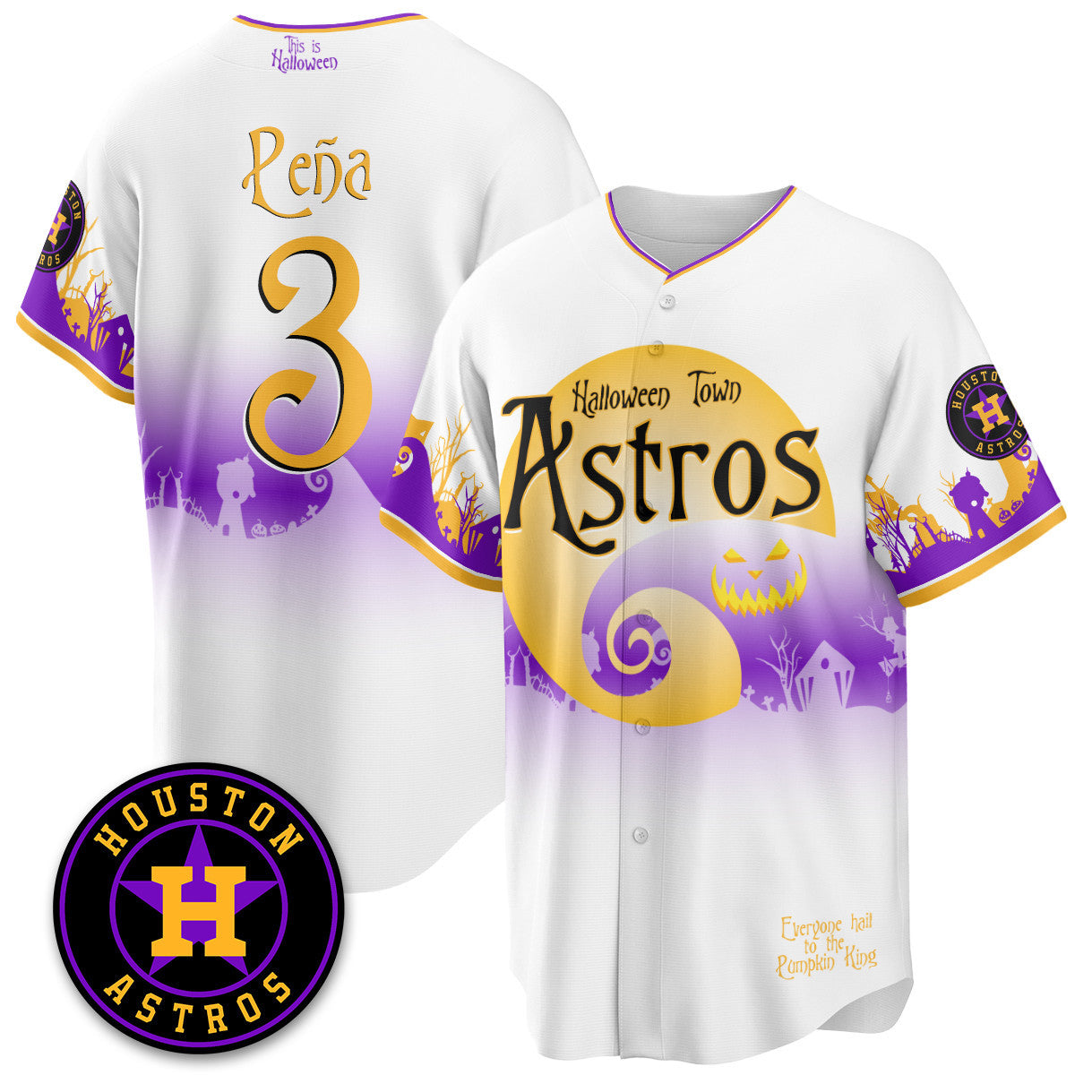 Houston Astros "Halloween Town" Limited Custom Jersey - Stitched
