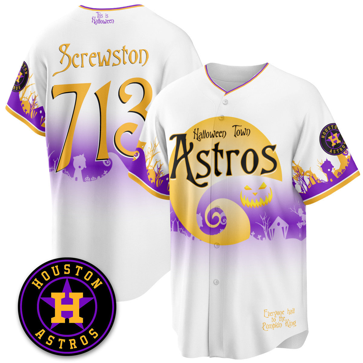 Houston Astros "Halloween Town" Limited Custom Jersey - Stitched