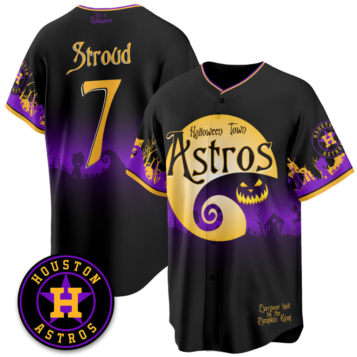 Houston Astros "Halloween Town" Limited Custom Jersey - Stitched