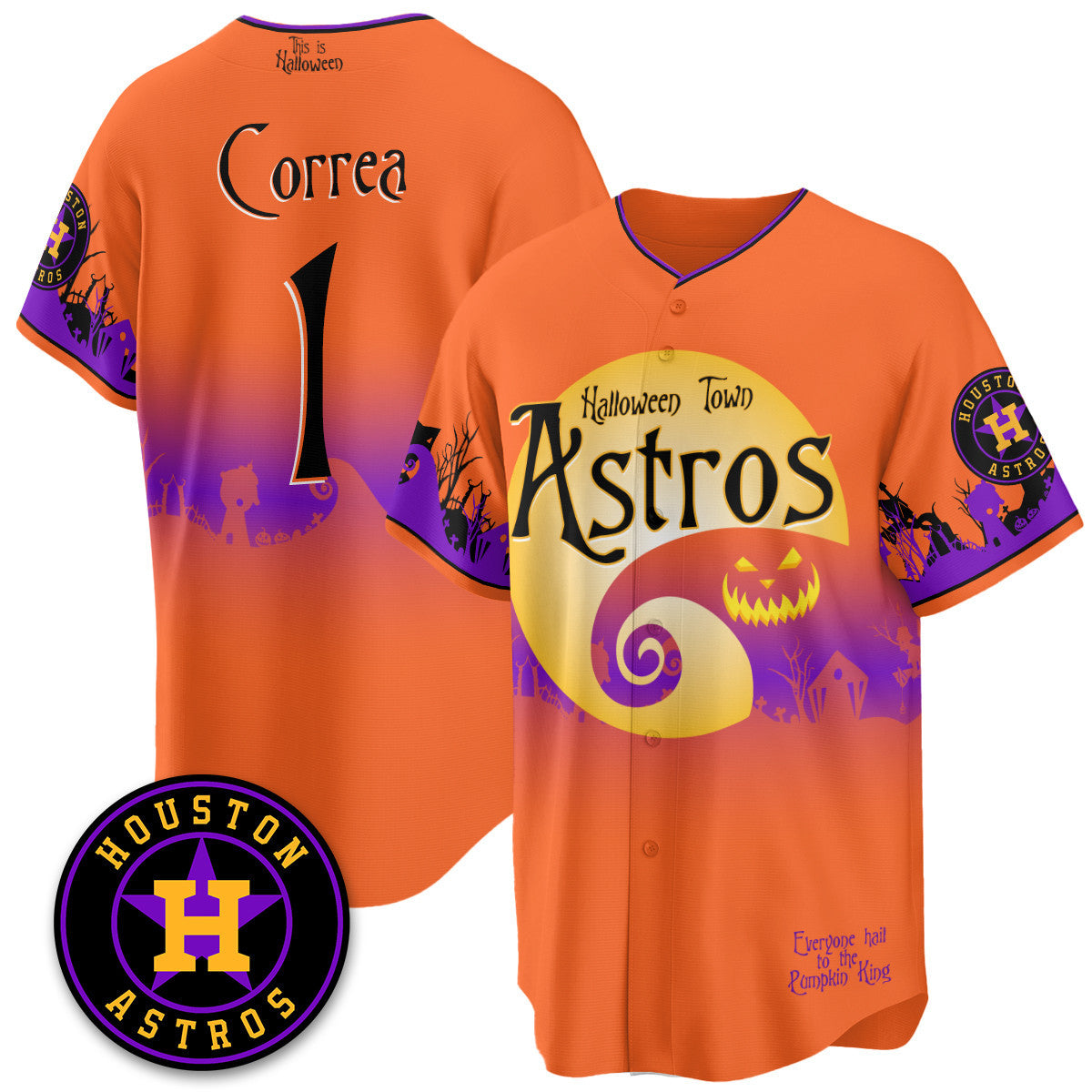 Men's Houston Astros "Halloween Town" Limited Jersey - Stitched