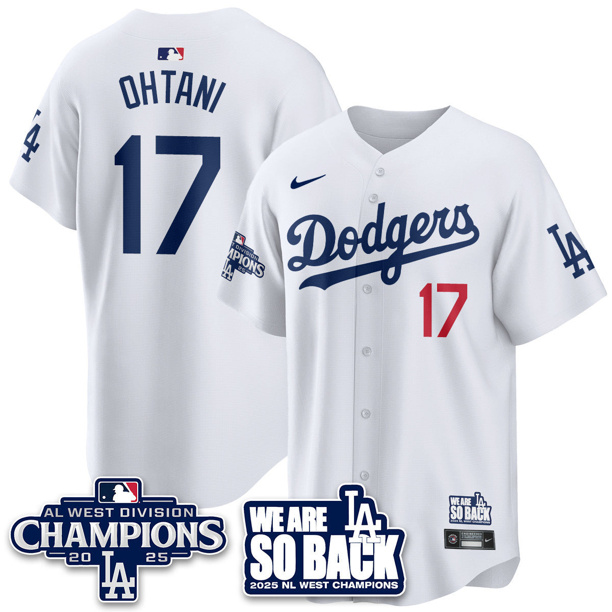 Men's Los Angeles Dodgers 2025 NL West Division Champions Jersey - All Stitched