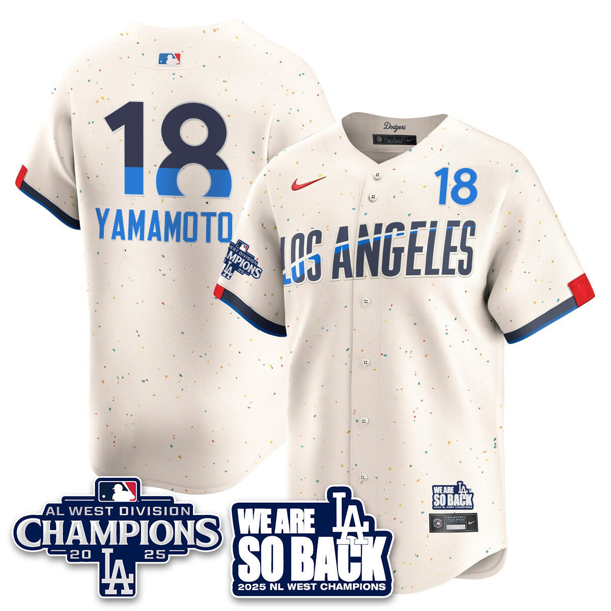 Men's Los Angeles Dodgers 2025 NL West Division Champions Jersey - All Stitched