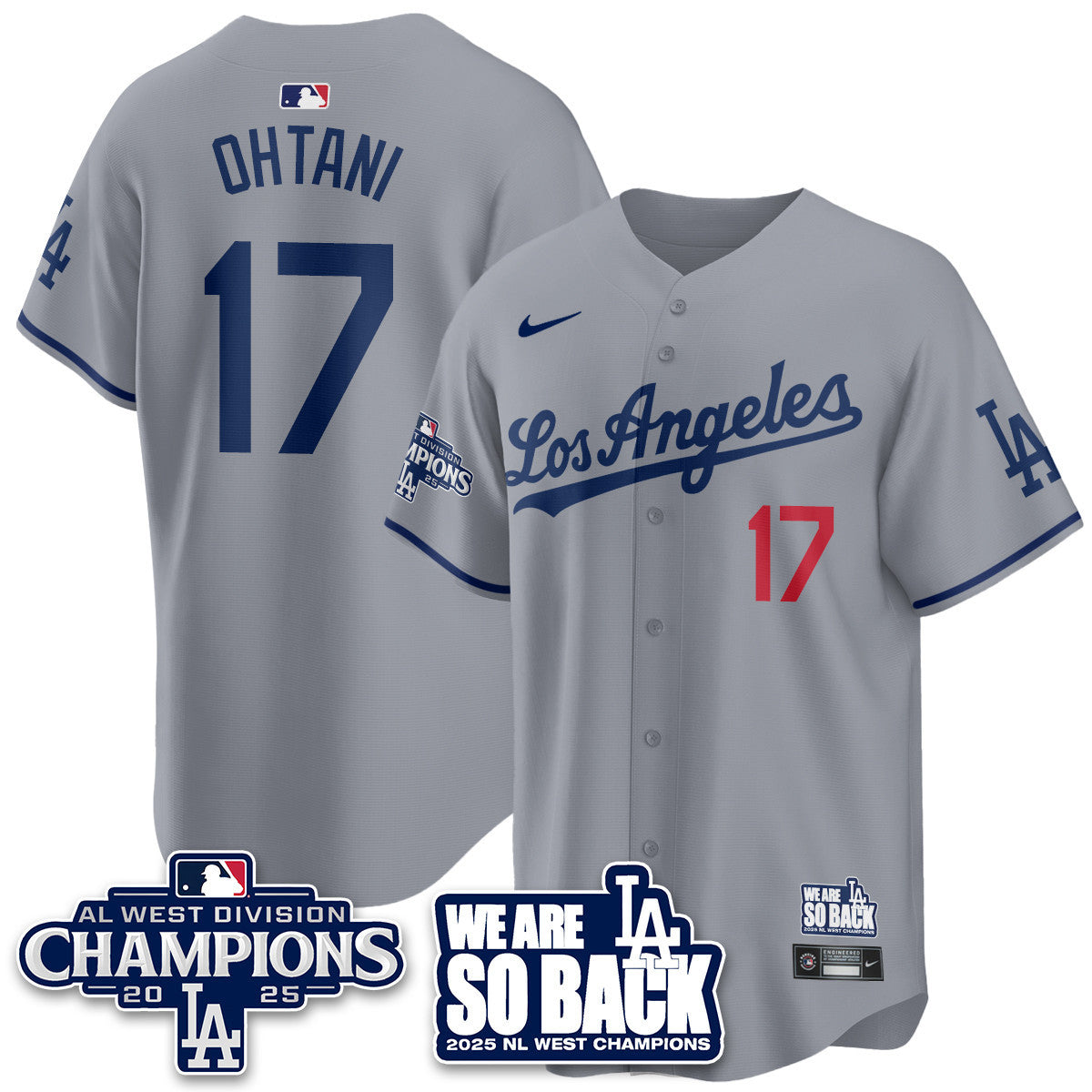 Men's Los Angeles Dodgers 2025 NL West Division Champions Jersey - All Stitched