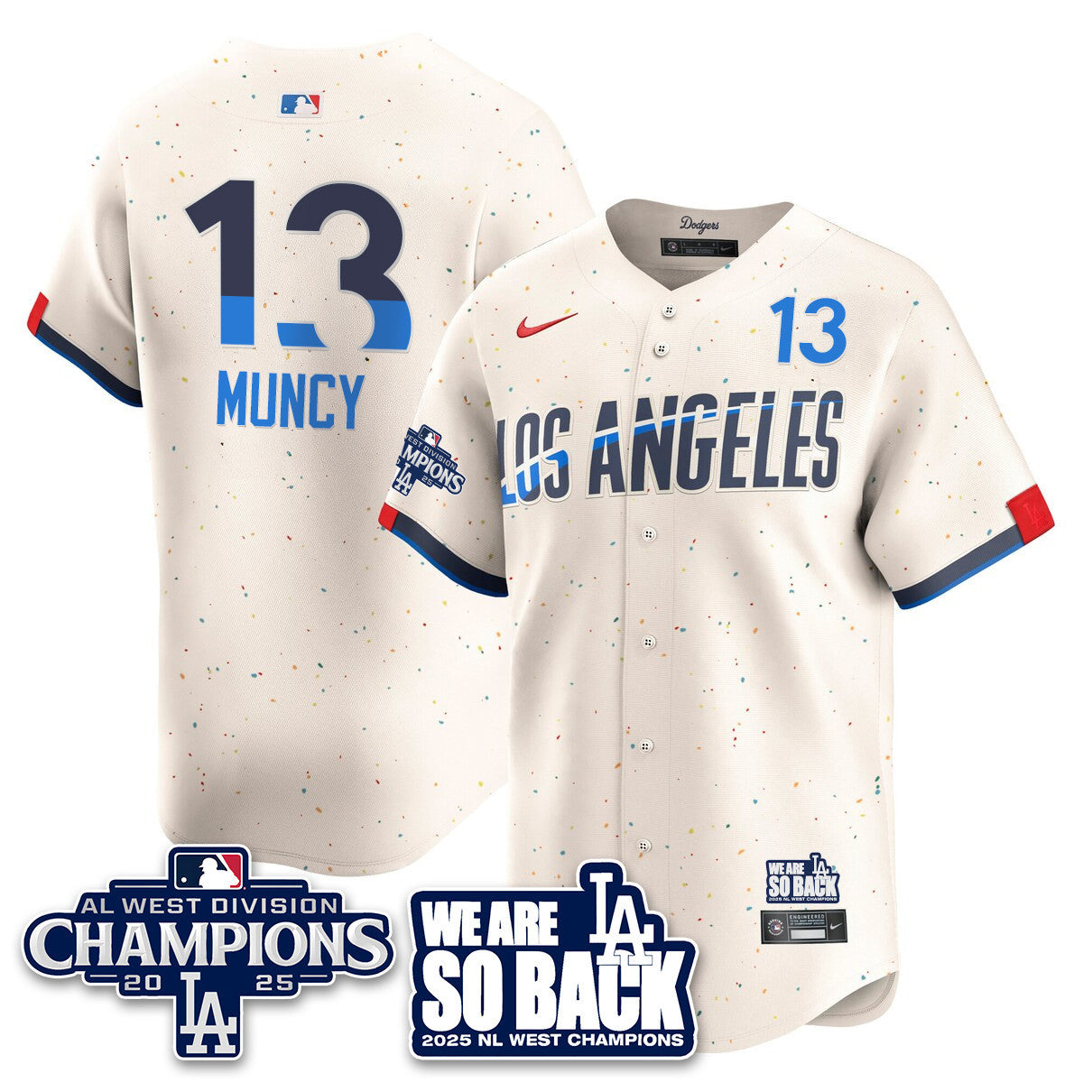 Men's Los Angeles Dodgers 2025 NL West Division Champions Jersey - All Stitched