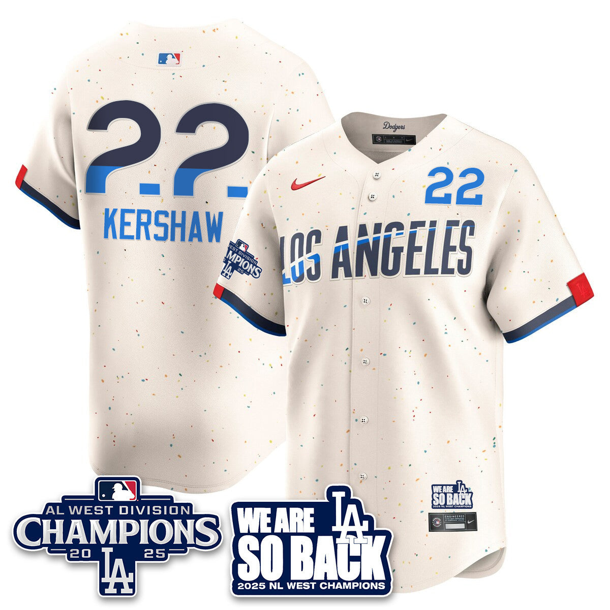 Men's Los Angeles Dodgers 2025 NL West Division Champions Jersey - All Stitched