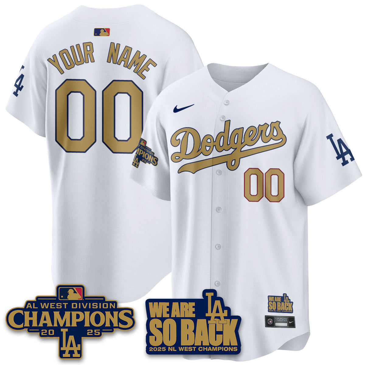 Men's Los Angeles Dodgers 2025 NL West Division Champions Jersey - All Stitched