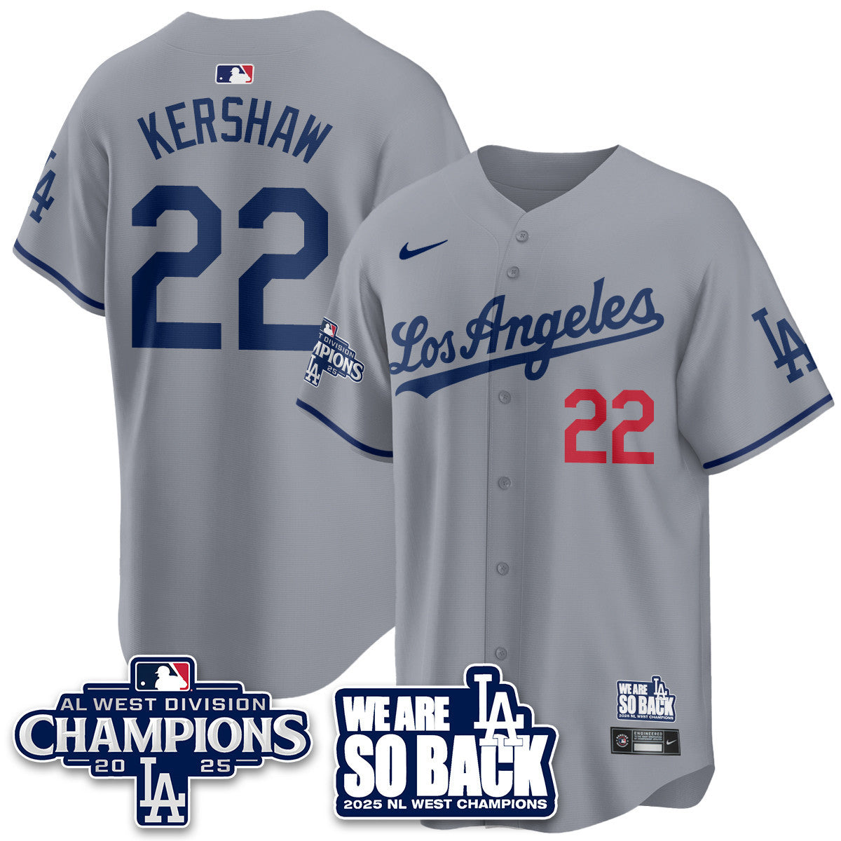 Men's Los Angeles Dodgers 2025 NL West Division Champions Jersey - All Stitched