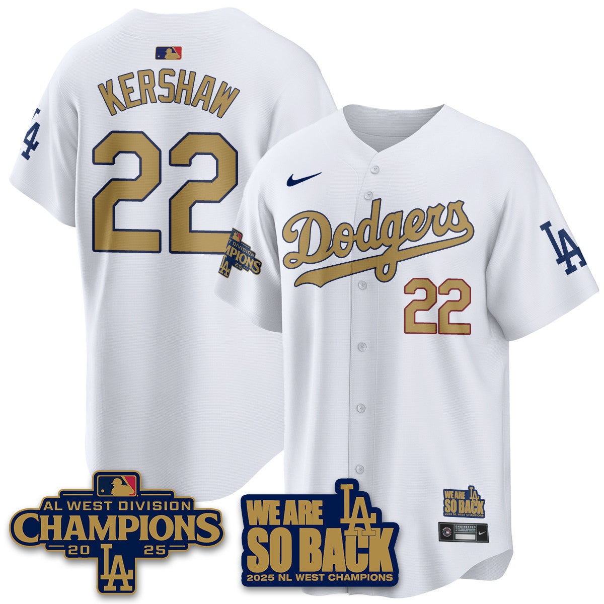 Men's Los Angeles Dodgers 2025 NL West Division Champions Jersey - All Stitched