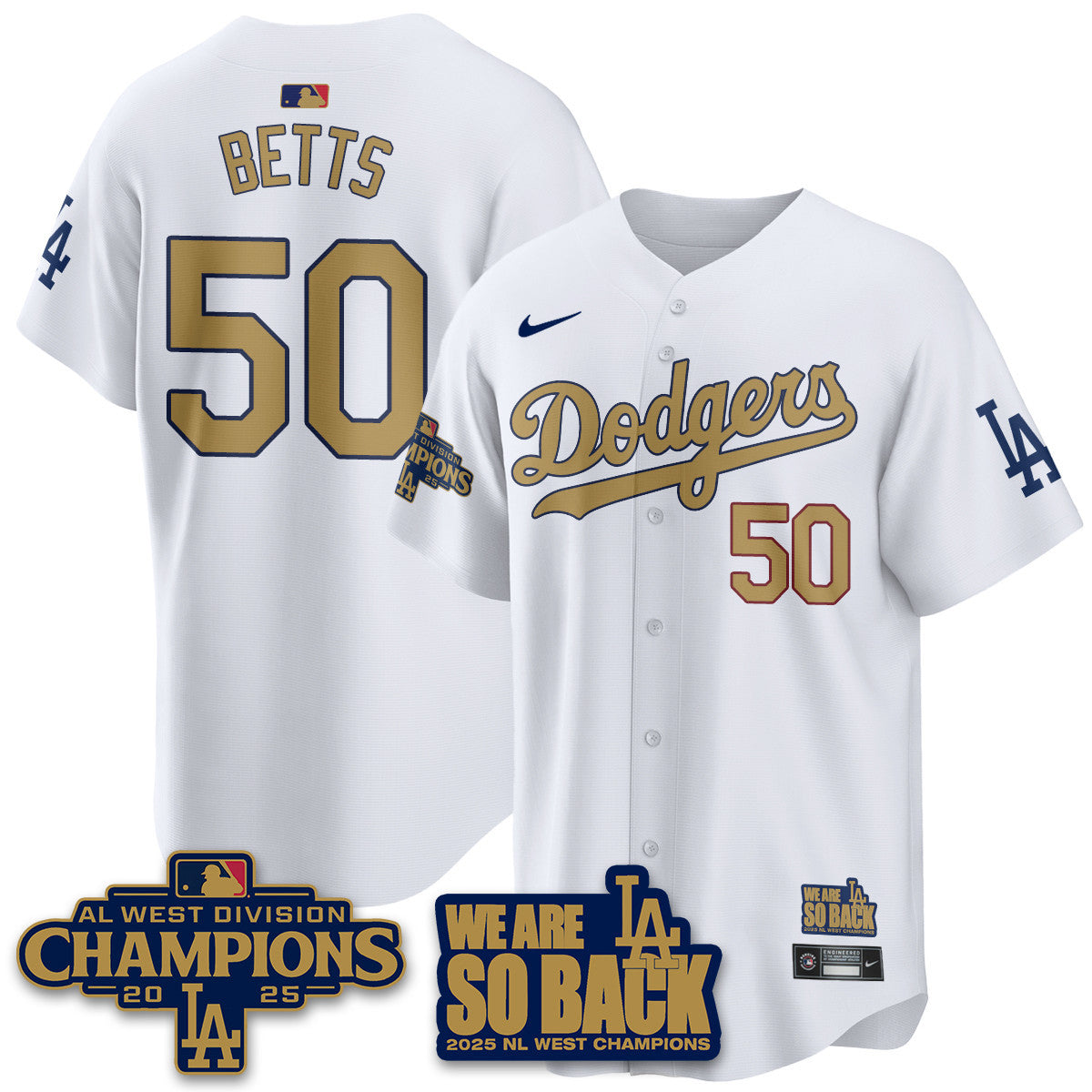 Men's Los Angeles Dodgers 2025 NL West Division Champions Jersey - All Stitched