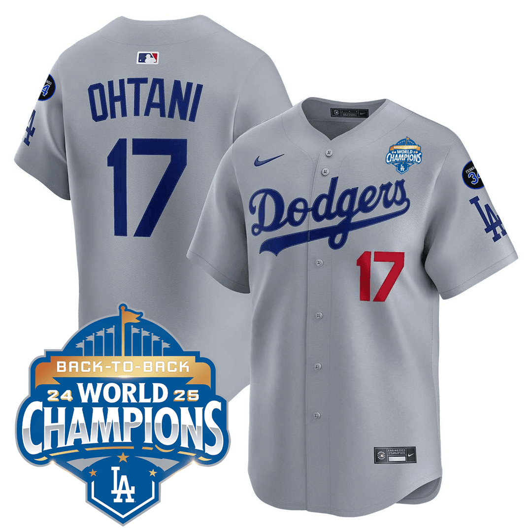 Men's Dodgers 2025 World Series - Back To Back Champions Vapor Premier Limited Jersey V2 - All Stitched